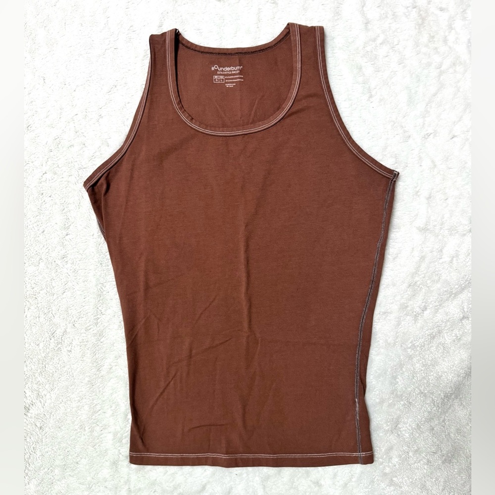 Rounderbum Men's Brown Compression Tank Top